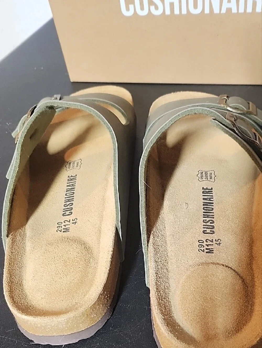 CUSHIONAIRE Labe Olive Slide Sandals